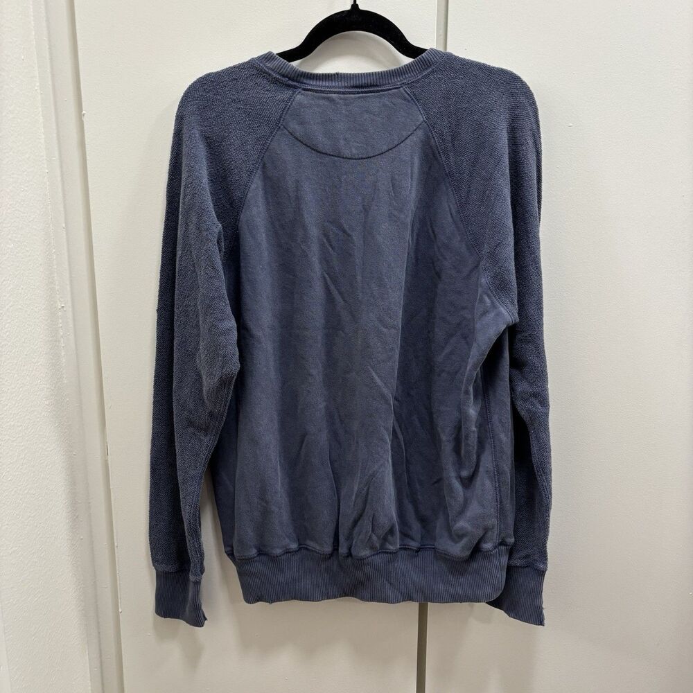 NWT Aerie Women’s Sz XS Blue Crewneck Distressed Pullover Oversized Sweatshirt - Picture 2 of 7